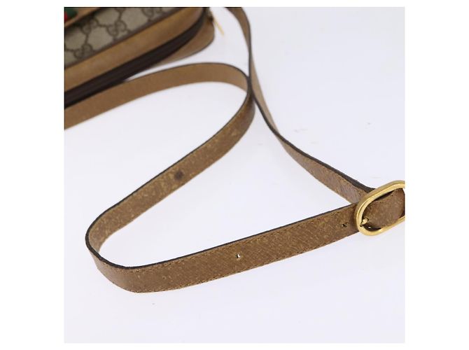 Bolsa de Ombro Gucci GG Supreme Web Sherry Line PVC Bege 116 02 089 Auth 148264 Dourado - vista 7