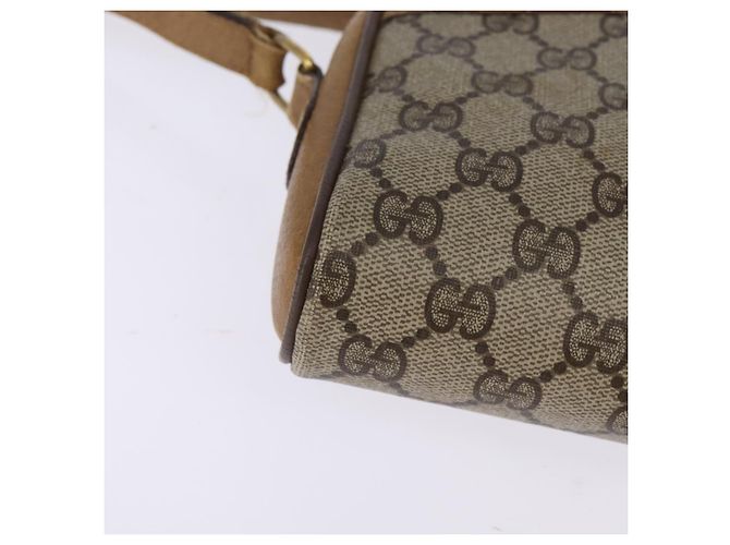 Bolsa de Ombro Gucci GG Supreme Web Sherry Line PVC Bege 116 02 089 Auth 148264 Dourado - vista 9