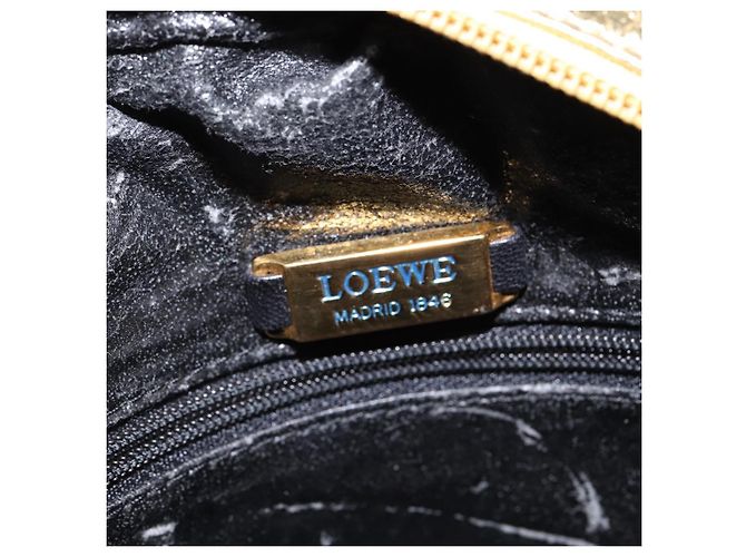 Borsa a Spalla Anagram LOEWE in Pelle Dorata Auth bs30180 D'oro - vista 10