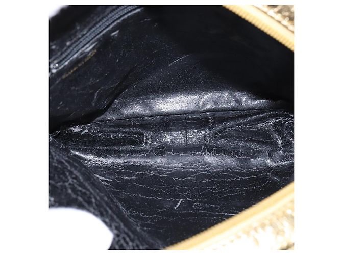 Borsa a Spalla Anagram LOEWE in Pelle Dorata Auth bs30180 D'oro - vista 11