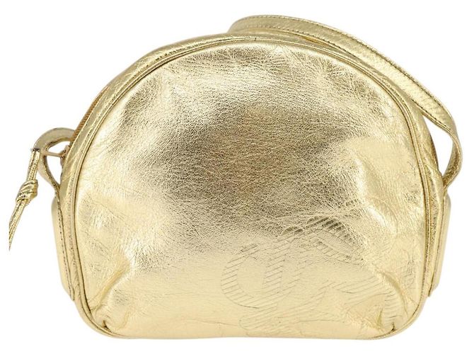 Borsa a Spalla Anagram LOEWE in Pelle Dorata Auth bs30180 D'oro - vista 13