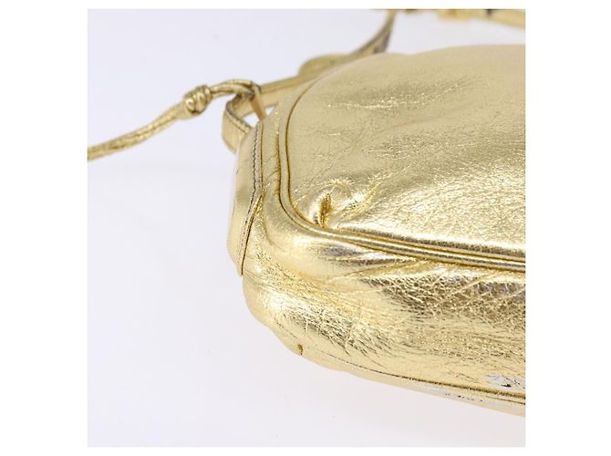 Borsa a Spalla Anagram LOEWE in Pelle Dorata Auth bs30180 D'oro - vista 14