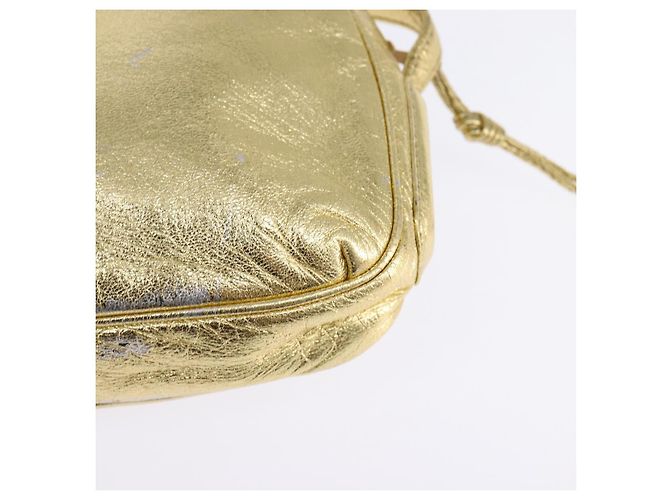Borsa a Spalla Anagram LOEWE in Pelle Dorata Auth bs30180 D'oro - vista 17