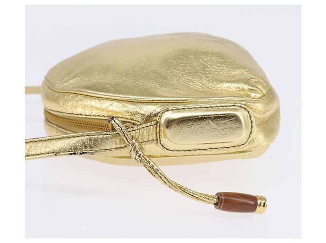 Borsa a Spalla Anagram LOEWE in Pelle Dorata Auth bs30180 D'oro - vista 3