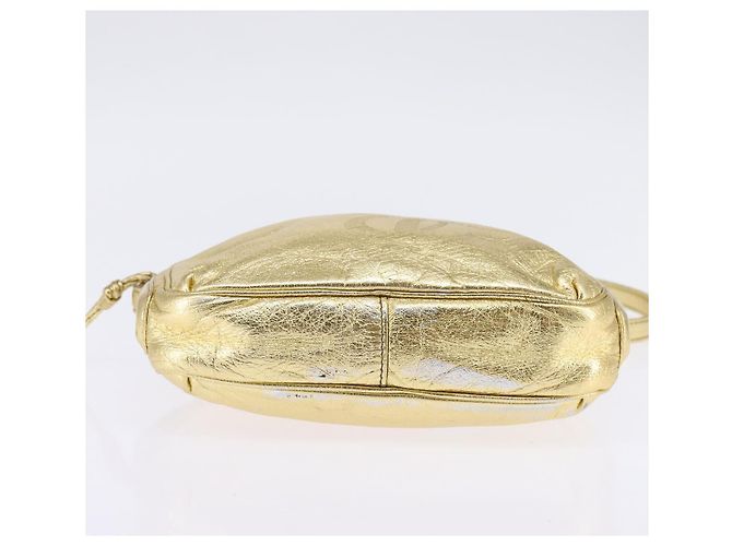 Borsa a Spalla Anagram LOEWE in Pelle Dorata Auth bs30180 D'oro - vista 5