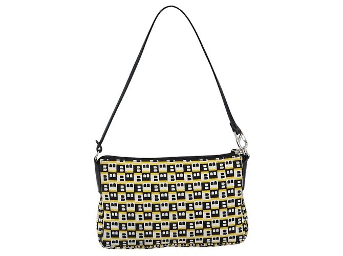 BALLY Borsa a mano in tela nera Auth BA7026 Nero - vista 2