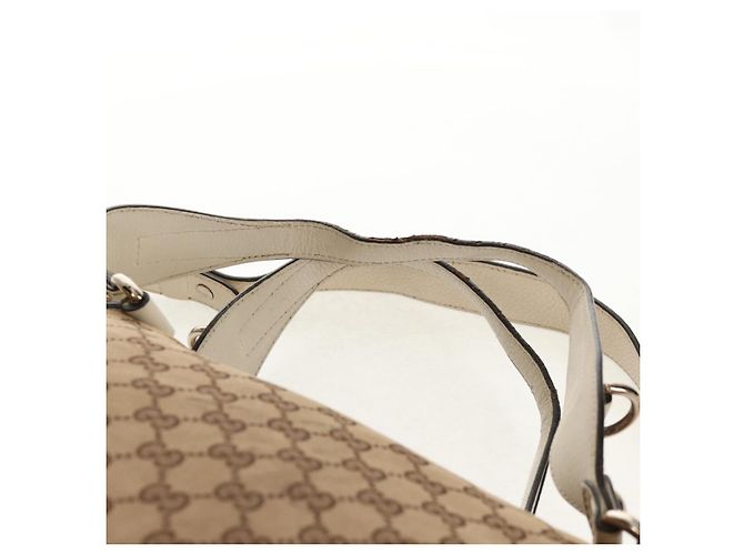 Gucci Borsa tote GG Canvas Horsebit 2way Beige Oro 232949 Auth 146265 D'oro - vista 16
