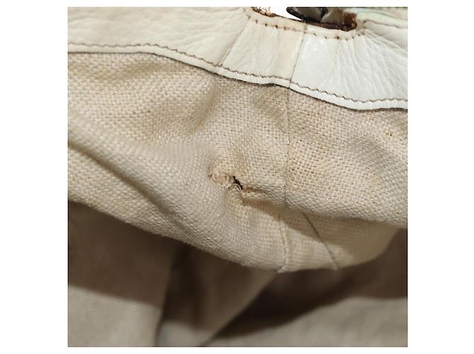 Gucci Borsa tote GG Canvas Horsebit 2way Beige Oro 232949 Auth 146265 D'oro - vista 29