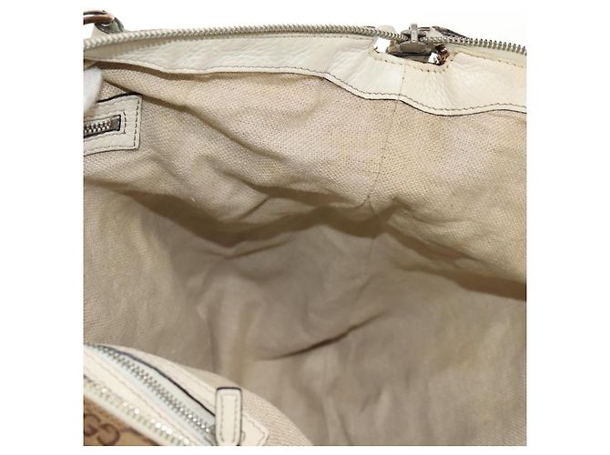 Gucci Borsa tote GG Canvas Horsebit 2way Beige Oro 232949 Auth 146265 D'oro - vista 30