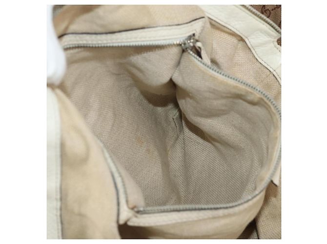 Gucci Borsa tote GG Canvas Horsebit 2way Beige Oro 232949 Auth 146265 D'oro - vista 32