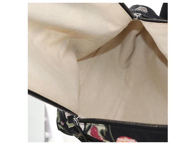 Zaino GUCCI flora in tela nera e argento 353476 Auth bs29799 Nero - vista 10