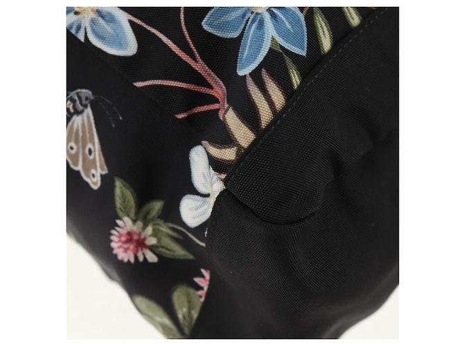 Zaino GUCCI flora in tela nera e argento 353476 Auth bs29799 Nero - vista 16