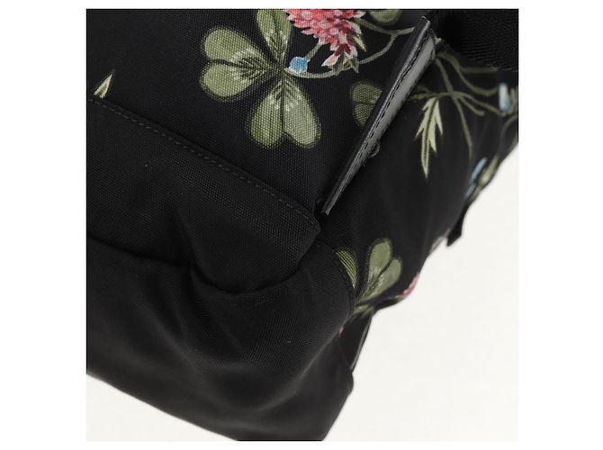 Zaino GUCCI flora in tela nera e argento 353476 Auth bs29799 Nero - vista 19