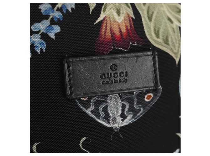 Zaino GUCCI flora in tela nera e argento 353476 Auth bs29799 Nero - vista 20