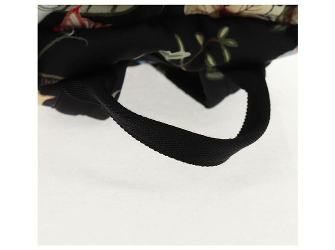 Zaino GUCCI flora in tela nera e argento 353476 Auth bs29799 Nero - vista 7