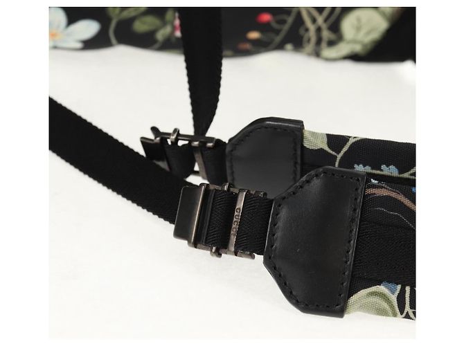 Zaino GUCCI flora in tela nera e argento 353476 Auth bs29799 Nero - vista 9