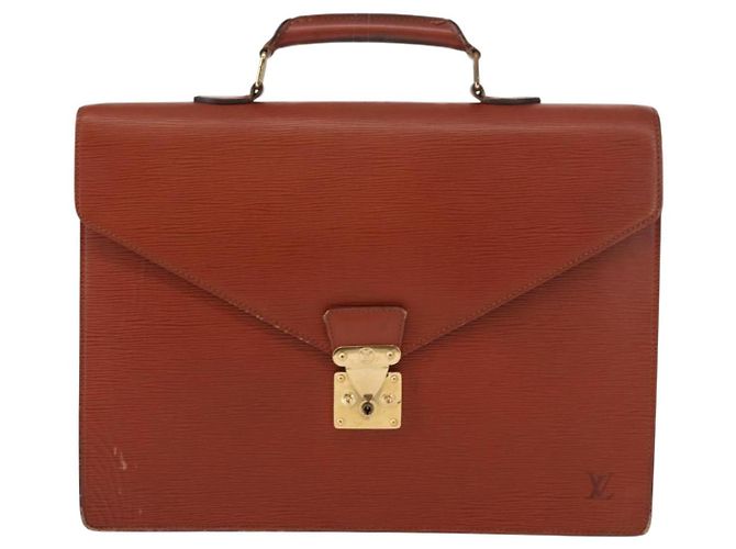 LOUIS VUITTON Epi Serviette Ambassador Borsa da Lavoro Marrone M54413 LV Auth 148062 - vista 13