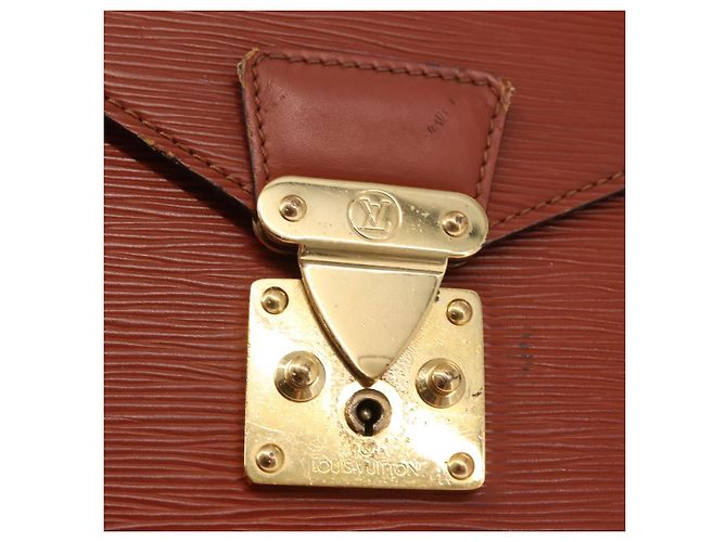LOUIS VUITTON Epi Serviette Ambassador Borsa da Lavoro Marrone M54413 LV Auth 148062 - vista 17