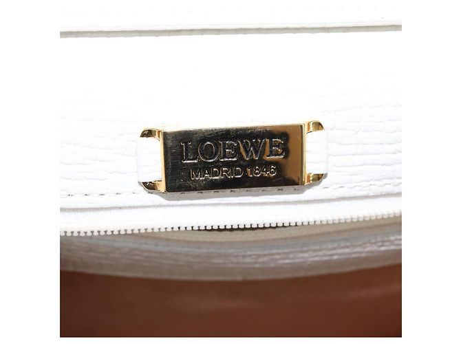 Borsa a mano LOEWE Barcellona in pelle 2 in 1 bianco oro Auth 147666 D'oro - vista 19