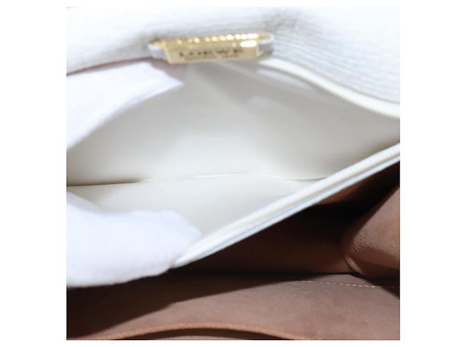 Borsa a mano LOEWE Barcellona in pelle 2 in 1 bianco oro Auth 147666 D'oro - vista 22