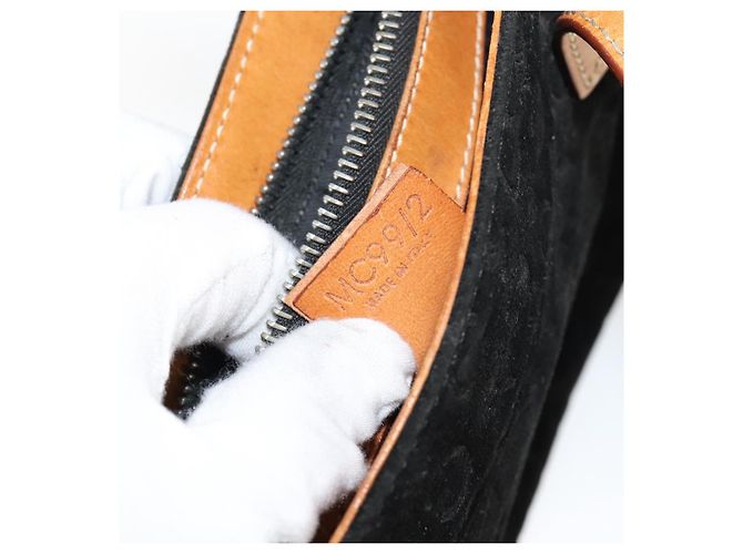 Céline Bolsa de mão Celine C Sulky em camurça preta prata autêntica 147956 Preto - vista 12
