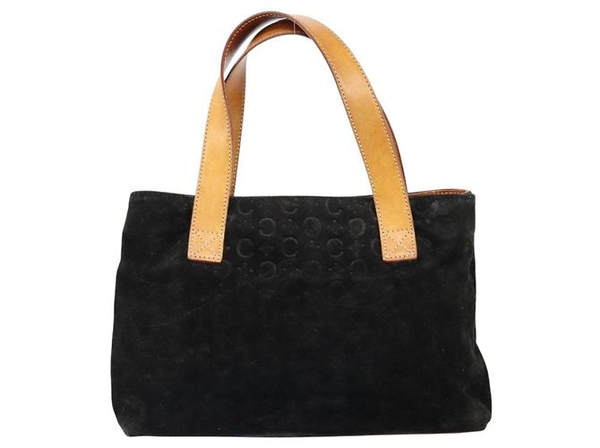 Céline Bolsa de mão Celine C Sulky em camurça preta prata autêntica 147956 Preto - vista 13