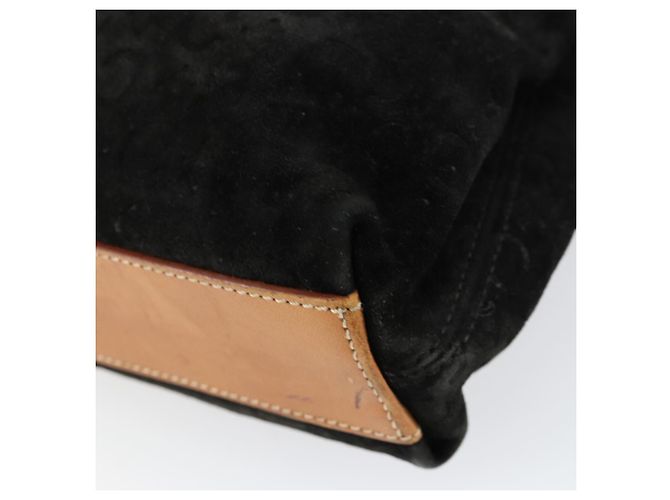 Céline Bolsa de mão Celine C Sulky em camurça preta prata autêntica 147956 Preto - vista 15