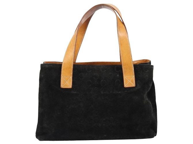 Céline Bolsa de mão Celine C Sulky em camurça preta prata autêntica 147956 Preto - vista 2