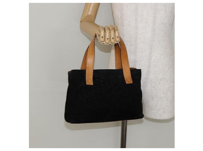 Céline Bolsa de mão Celine C Sulky em camurça preta prata autêntica 147956 Preto - vista 20