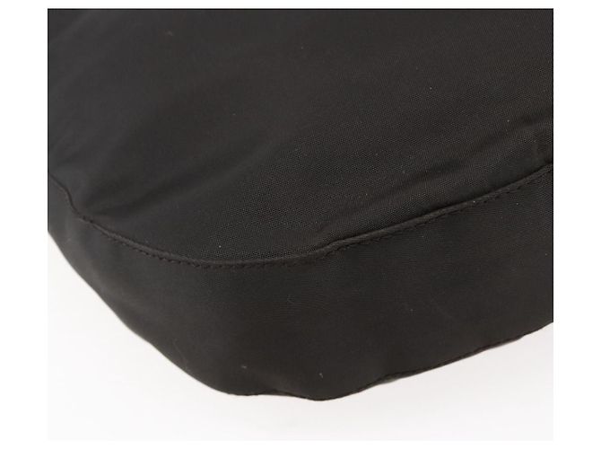 Borsa a spalla con catena Prada in nylon marrone Auth bs29917 - vista 9