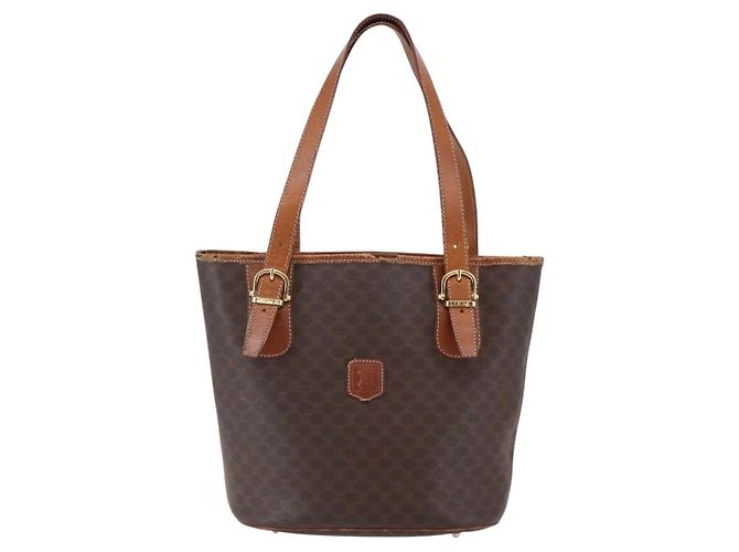 Céline CELINE Macadam Canvas Tote Bag aus PVC-Leder Braun Auth BA6719 - Ansicht 13