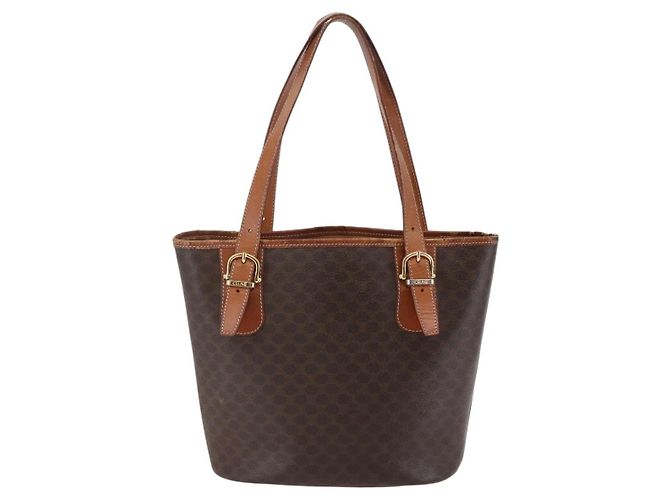 Céline CELINE Macadam Canvas Tote Bag aus PVC-Leder Braun Auth BA6719 - Ansicht 2