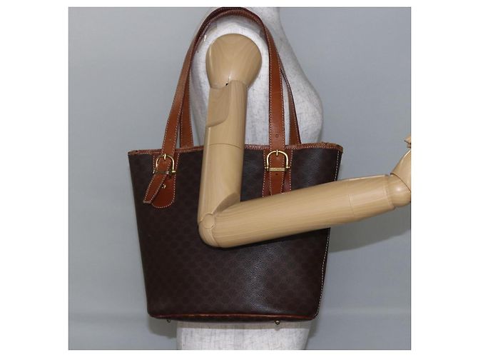Céline CELINE Macadam Canvas Tote Bag aus PVC-Leder Braun Auth BA6719 - Ansicht 24