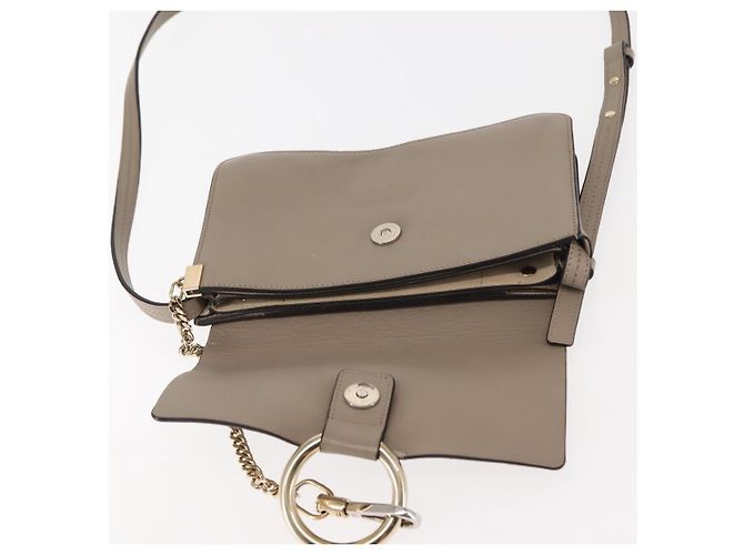 Chloé Borsa a Spalla Chloe Fay in Pelle Scamosciata Beige Auth BA6827 - vista 10