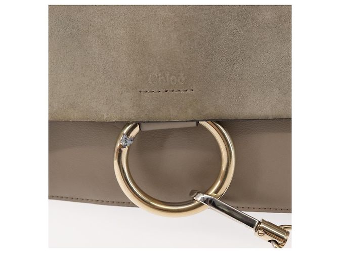 Chloé Borsa a Spalla Chloe Fay in Pelle Scamosciata Beige Auth BA6827 - vista 18