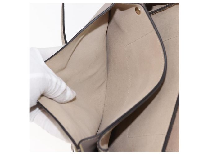 Chloé Borsa a Spalla Chloe Fay in Pelle Scamosciata Beige Auth BA6827 - vista 22
