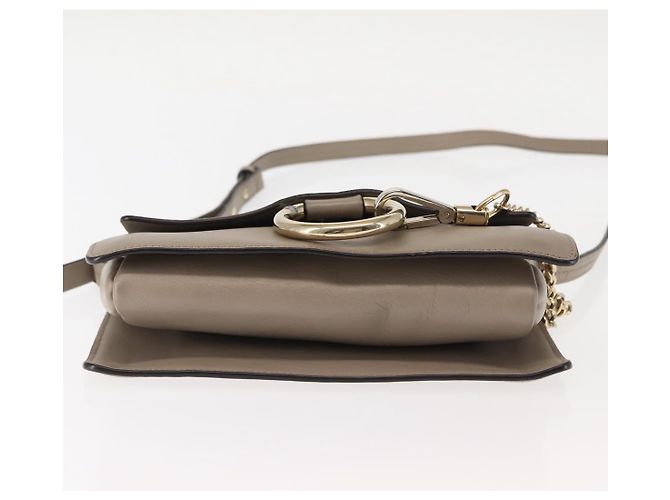 Chloé Borsa a Spalla Chloe Fay in Pelle Scamosciata Beige Auth BA6827 - vista 5