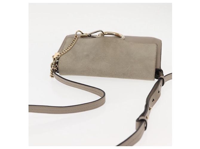Chloé Borsa a Spalla Chloe Fay in Pelle Scamosciata Beige Auth BA6827 - vista 6