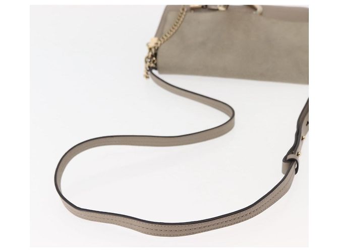 Chloé Borsa a Spalla Chloe Fay in Pelle Scamosciata Beige Auth BA6827 - vista 7