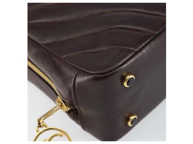 Borsa a Spalla V stitch CHANEL in Pelle di Agnello Marrone Oro CC Auth bs29893 D'oro - vista 15