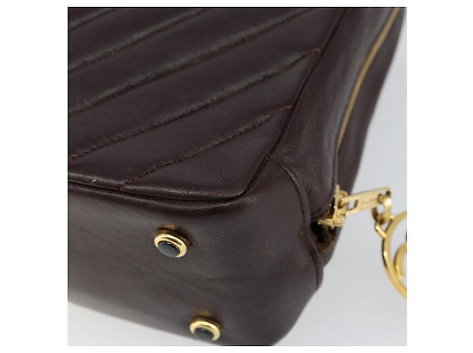 Borsa a Spalla V stitch CHANEL in Pelle di Agnello Marrone Oro CC Auth bs29893 D'oro - vista 16