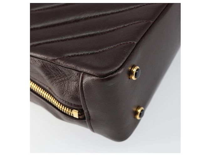 Borsa a Spalla V stitch CHANEL in Pelle di Agnello Marrone Oro CC Auth bs29893 D'oro - vista 17