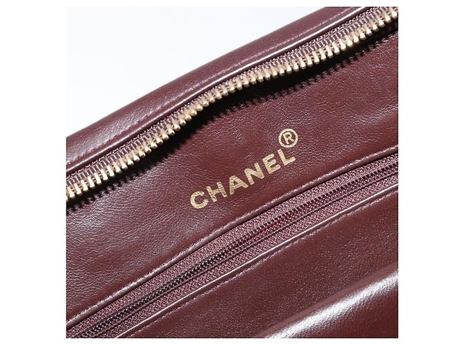 Borsa a Spalla V stitch CHANEL in Pelle di Agnello Marrone Oro CC Auth bs29893 D'oro - vista 19