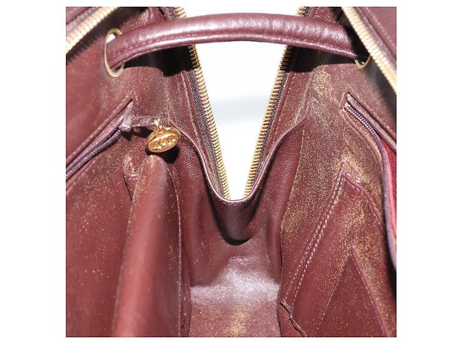 Borsa a Spalla V stitch CHANEL in Pelle di Agnello Marrone Oro CC Auth bs29893 D'oro - vista 20