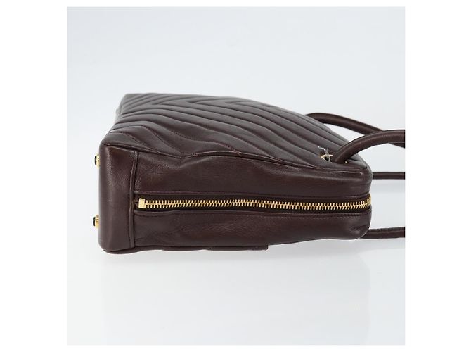 Borsa a Spalla V stitch CHANEL in Pelle di Agnello Marrone Oro CC Auth bs29893 D'oro - vista 3