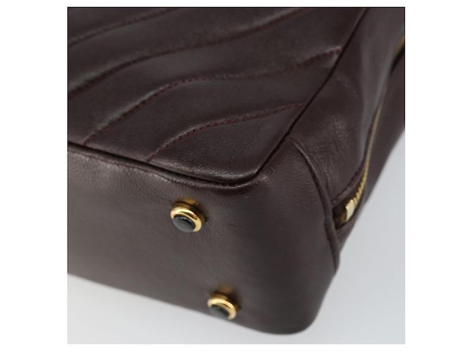 Borsa a Spalla V stitch CHANEL in Pelle di Agnello Marrone Oro CC Auth bs29893 D'oro - vista 8