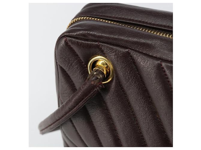 Borsa a Spalla V stitch CHANEL in Pelle di Agnello Marrone Oro CC Auth bs29893 D'oro - vista 9
