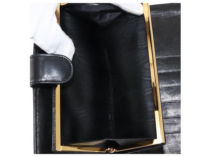 CHANEL Langer Geldbeutel aus Lammleder Schwarz CC Auth am9206 - Ansicht 11