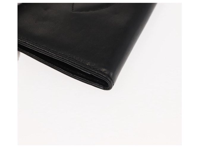 CHANEL Langer Geldbeutel aus Lammleder Schwarz CC Auth am9206 - Ansicht 7