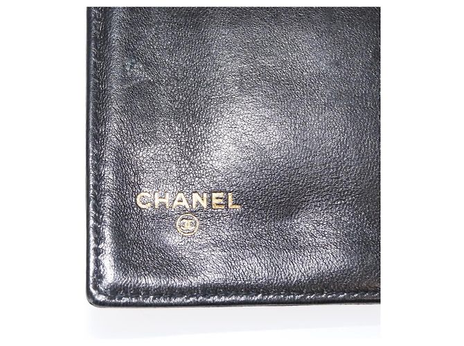 CHANEL Langer Geldbeutel aus Lammleder Schwarz CC Auth am9206 - Ansicht 9